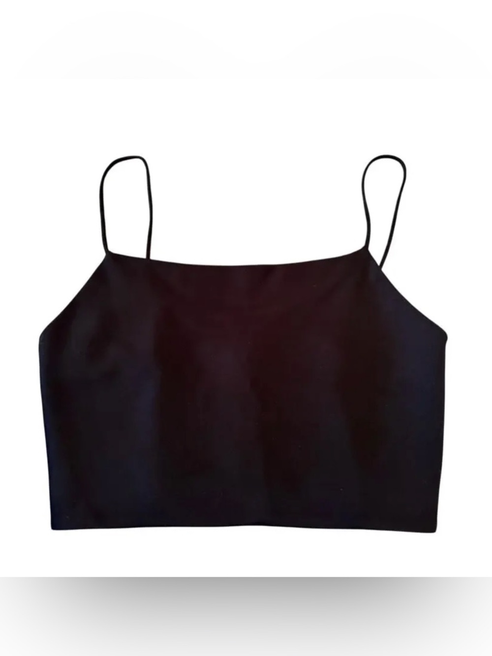 Alice + Olivia Black Spaghetti-Strap Crop Camisole